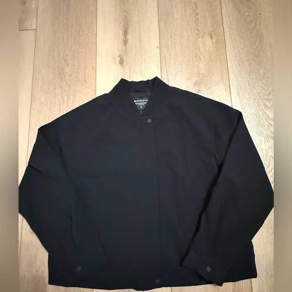 NWT- Athleta Endless Bomber Jacket Black - Picture 1 of 8
